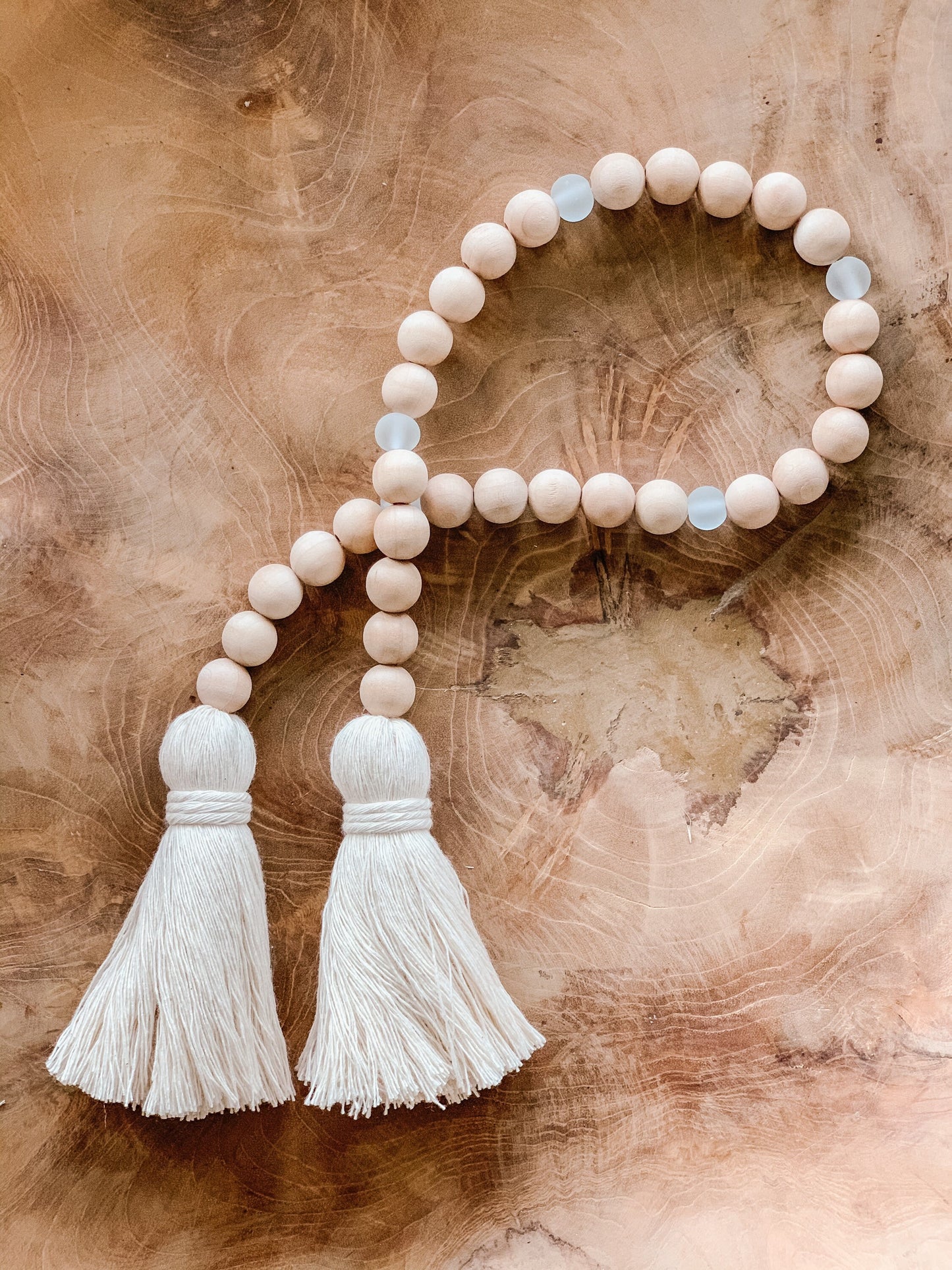Aqua glass beaded garland