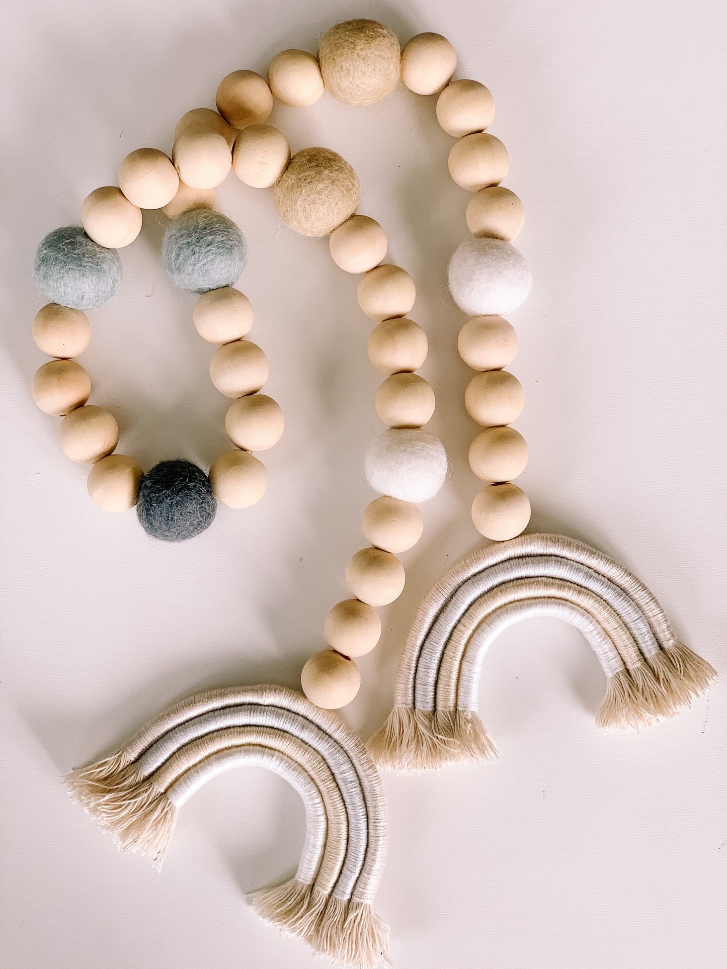 Macramé rainbow garland