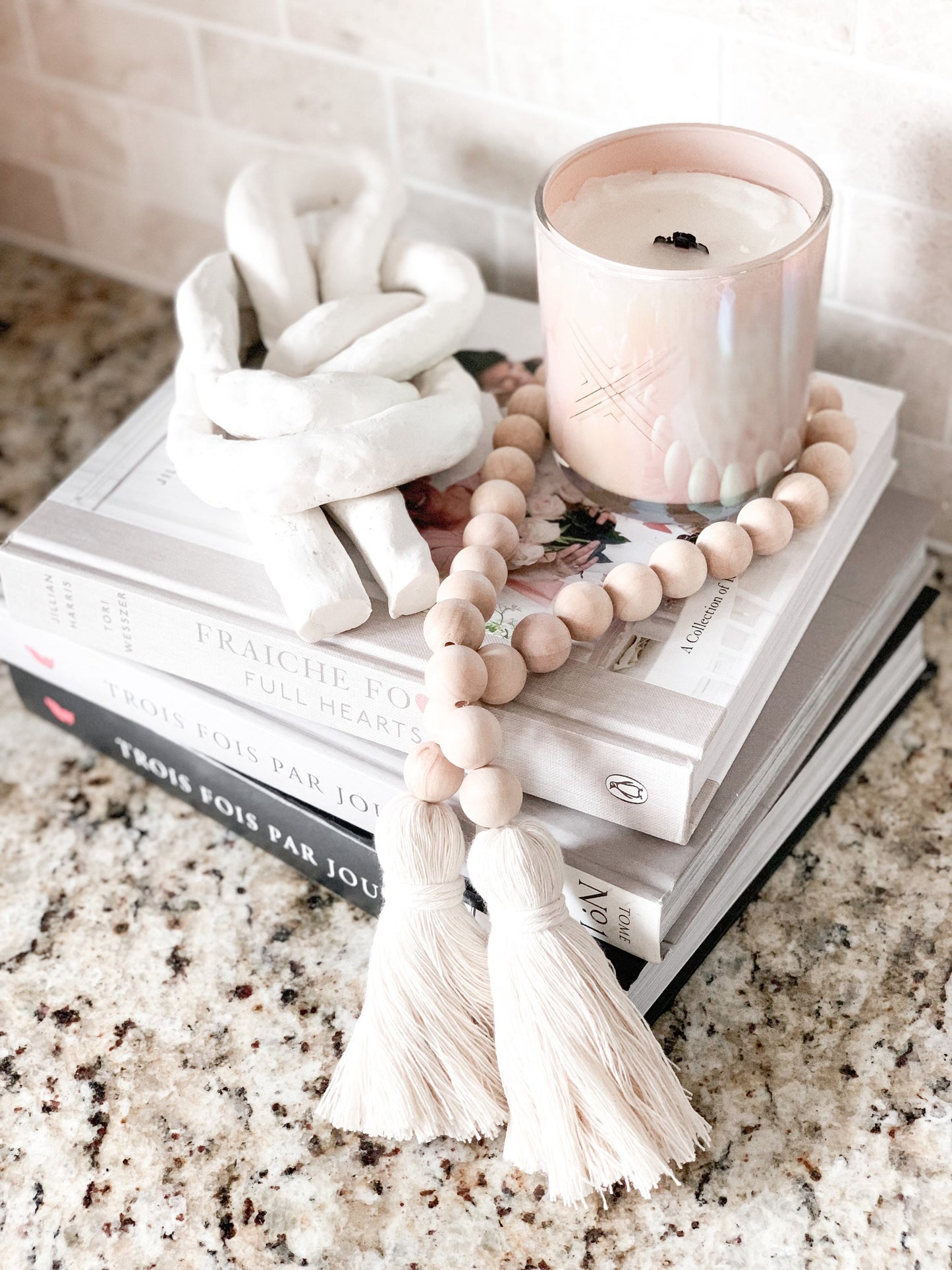 Original wood bead garland