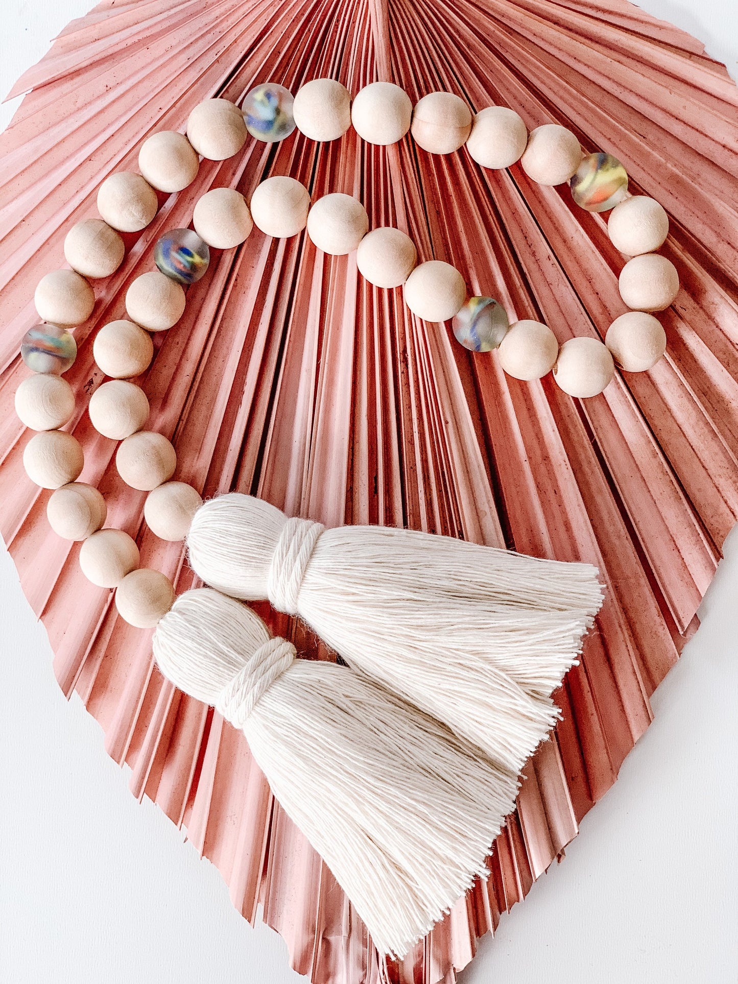 Multi coloured glass beaded garland