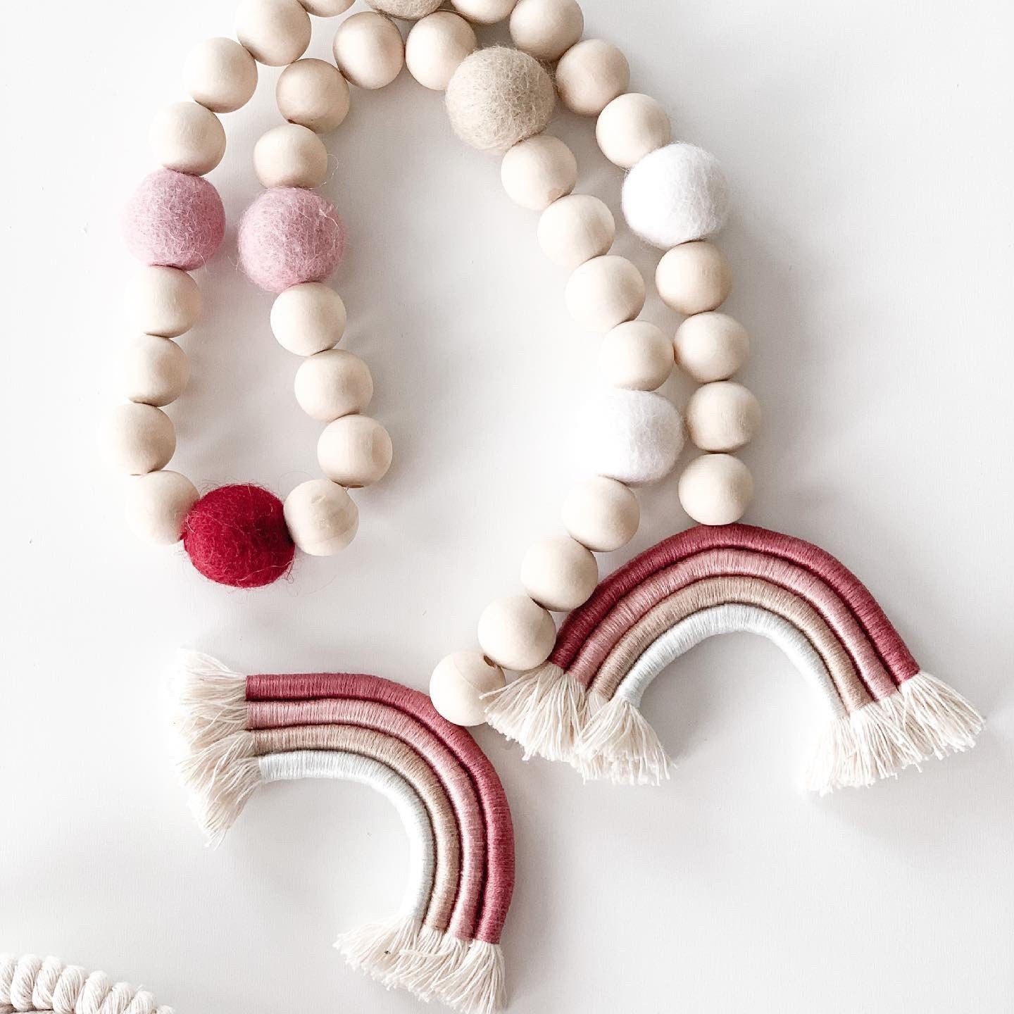 Macramé rainbow garland