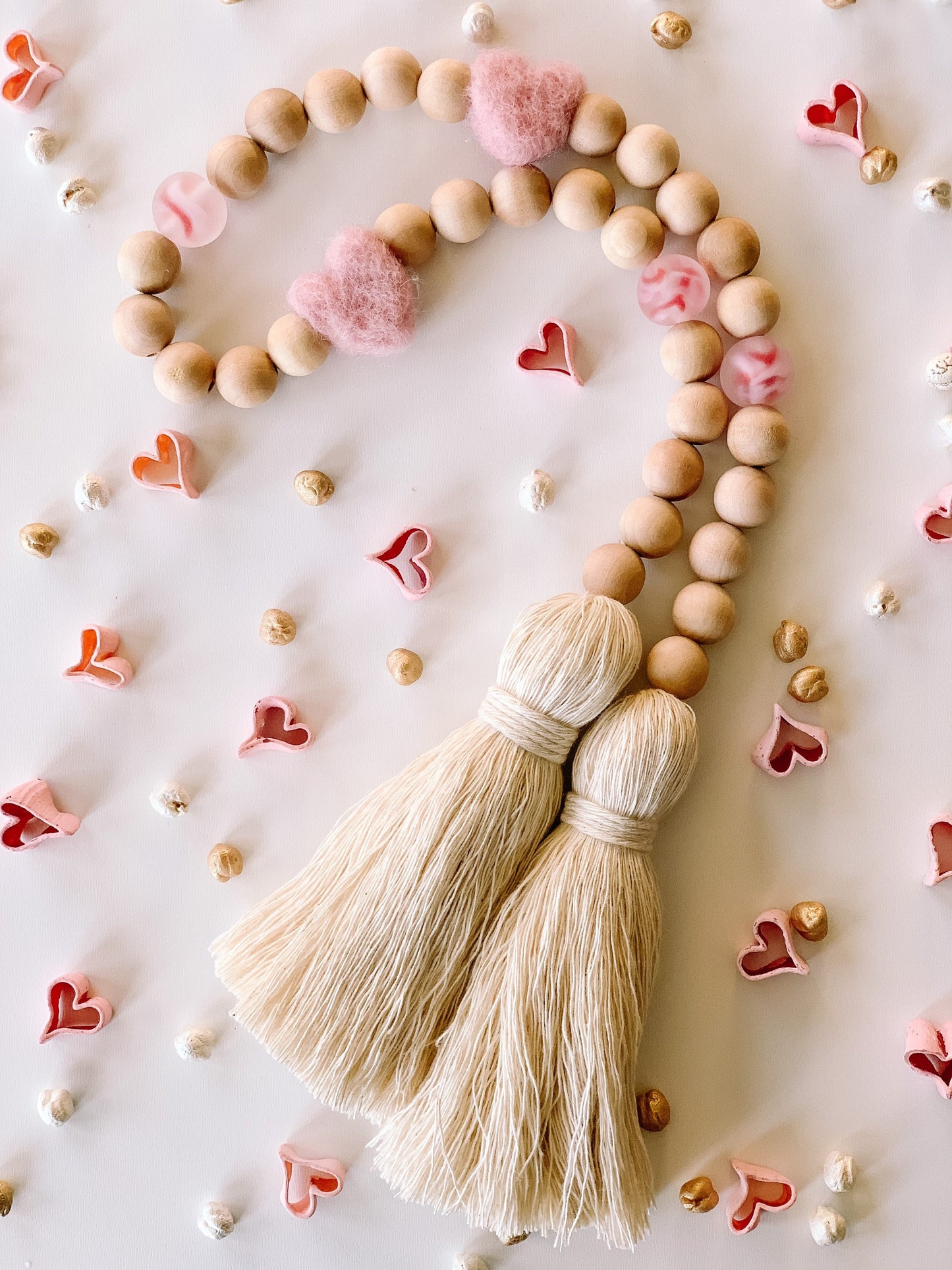 Felt and glass garland