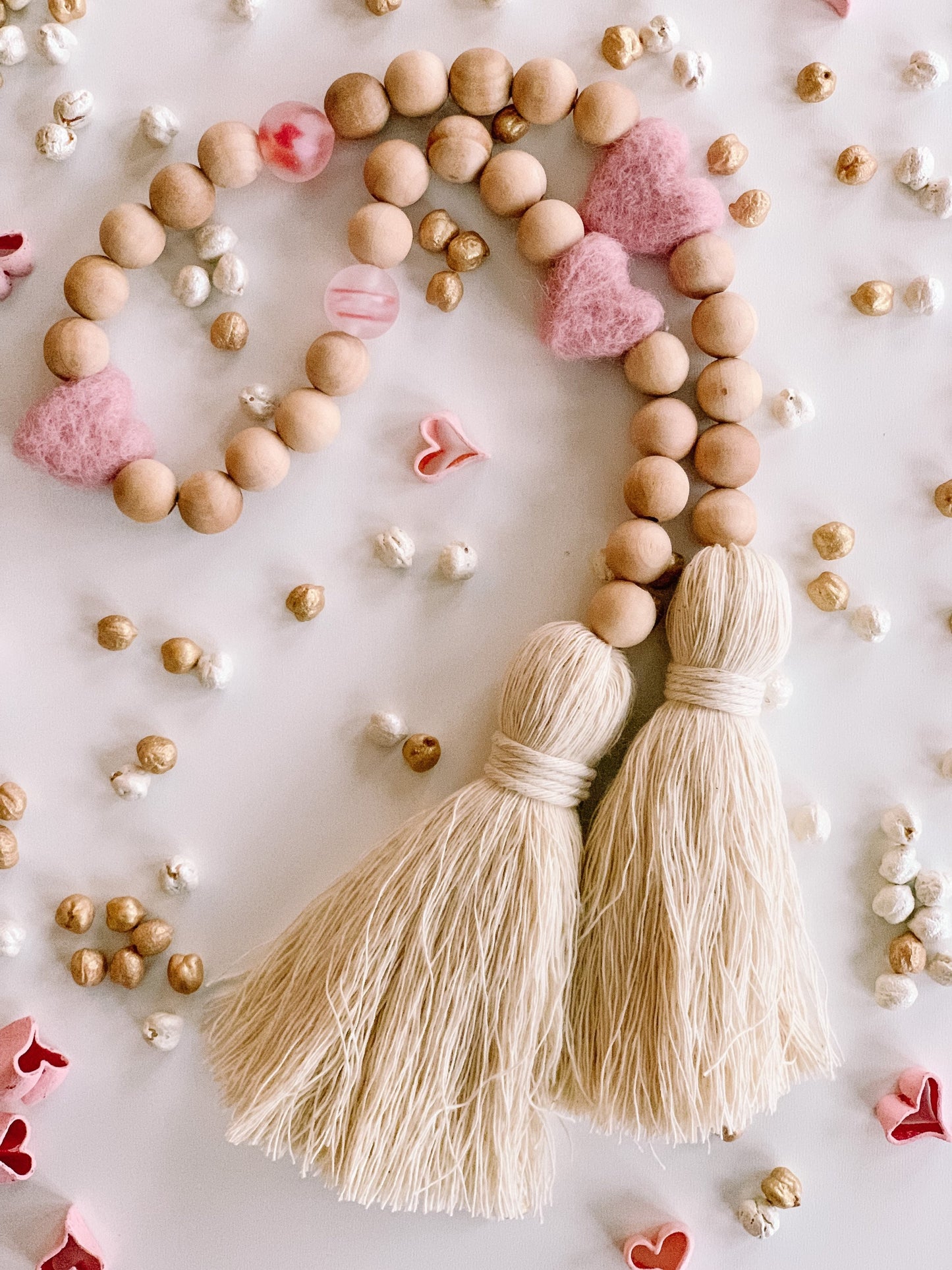 Felt and glass garland