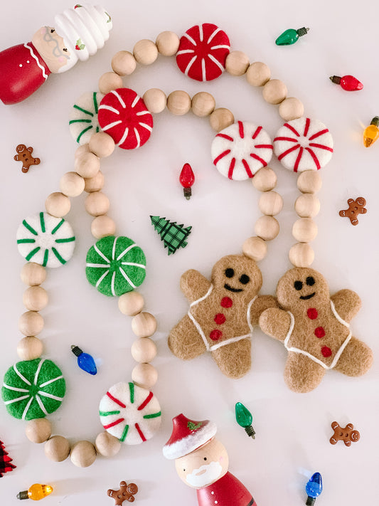 Peppermint and gingerbread garland